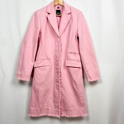 Esprit Trench Coat Jacket Size M Bubblegum Pink Twill Mid Length Barbiecore Y2K