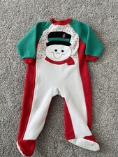 VTG toddler Footed Pajama Size 18months Snowman Pj