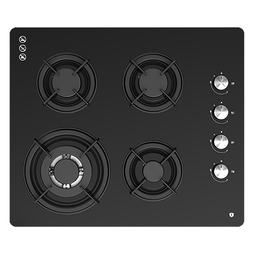 Tisira 60cm Black BuiltIn Oven & 60cm Black Glass Gas Cooktop Kitchen