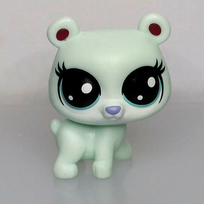 Littlest Pet Shop LPS Advent Mint Green Polar Bear Blue Eyes Toy Animal Figure