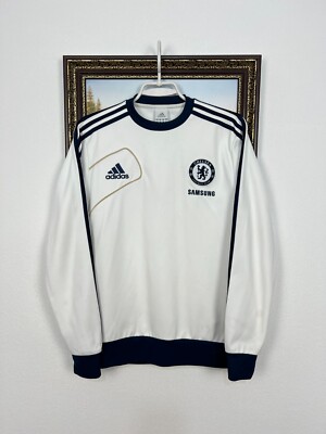 Vintage Adidas Chelsea Football Sweatshirt Soccer Crewneck White