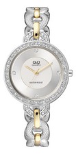 Q Q by Citizen F525-401Y Crystal Accented Two-Tone Women's Watch GREAT GIFT