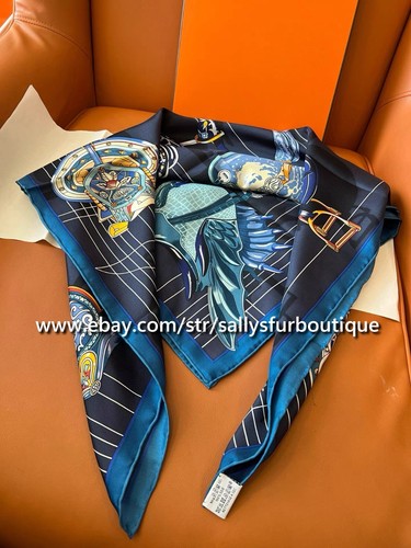 Sallys Boutique 14~18 Momme Twill Silk Wrap Scarf Saddle Print Square Shawl 35" - Picture 3 of 69