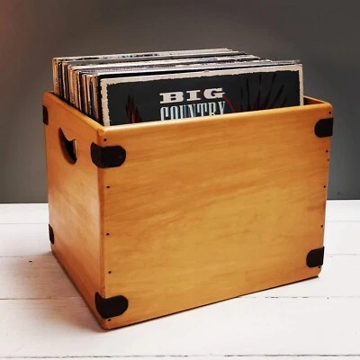Handcrafted Wooden Album Crate 12 Inch LP Vintage Vinyl