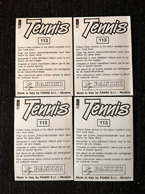 4 Stickers Panini Tennis ATP Tour 1992 - John McEnroe USA #113 - Mint