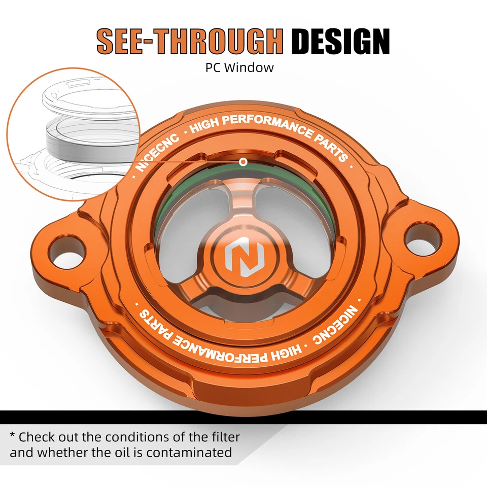 Clear Oil Filter Cover Cap For Husqvarna FE501S 2015-2016 Husaberg FE 450 09-14 - Image 3 of 4