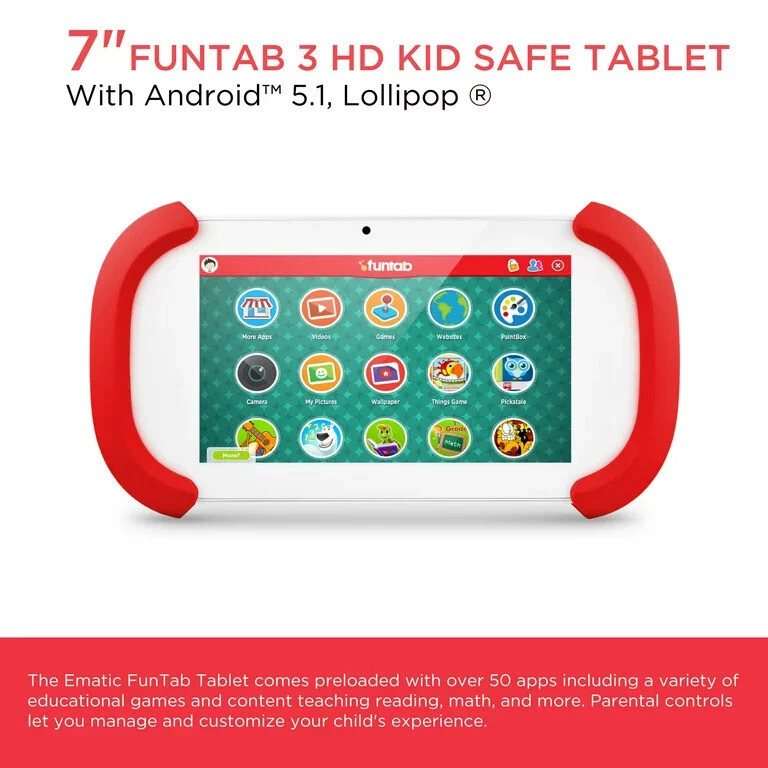 Ematic Funtab3 7" FunTab HD Kid-Safe Tablet with Android 5.1 (Lollipop) - Image 3 of 4