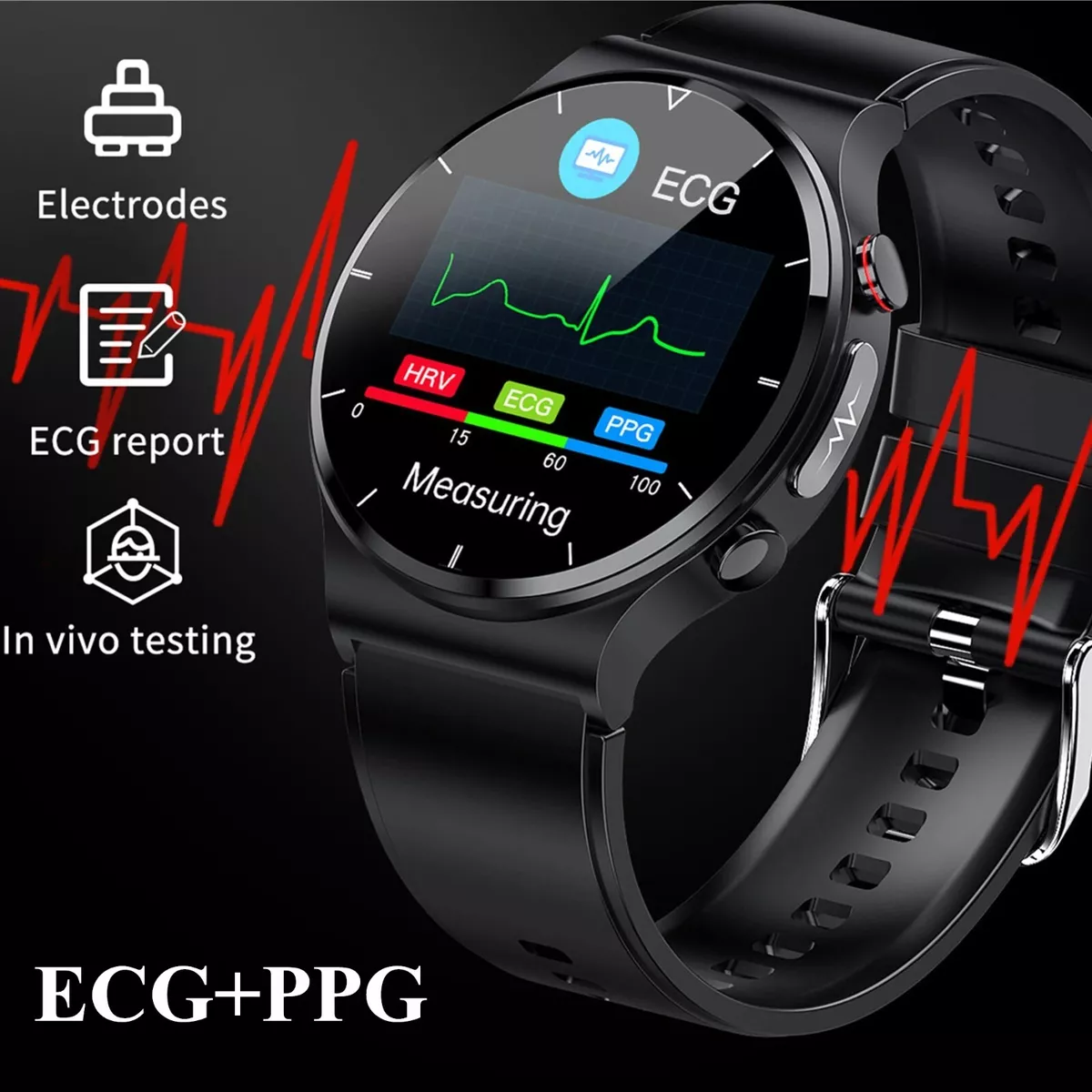 Smart Watch with ECG Monitor Health Fitness Running Detection Bluetooth For  Men