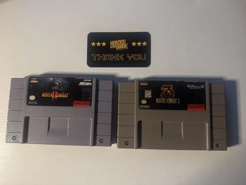 Mortal Kombat II and III (Nintendo SNES Tested and Works