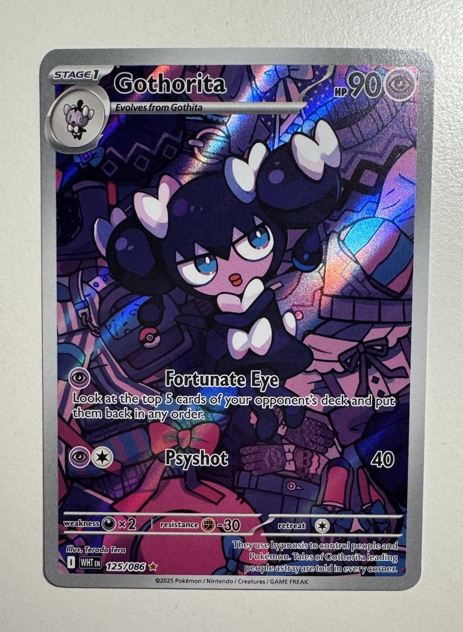 Gothorita Illustration Rare 125/086 Sv White Flare Holo Pokemon Card NM