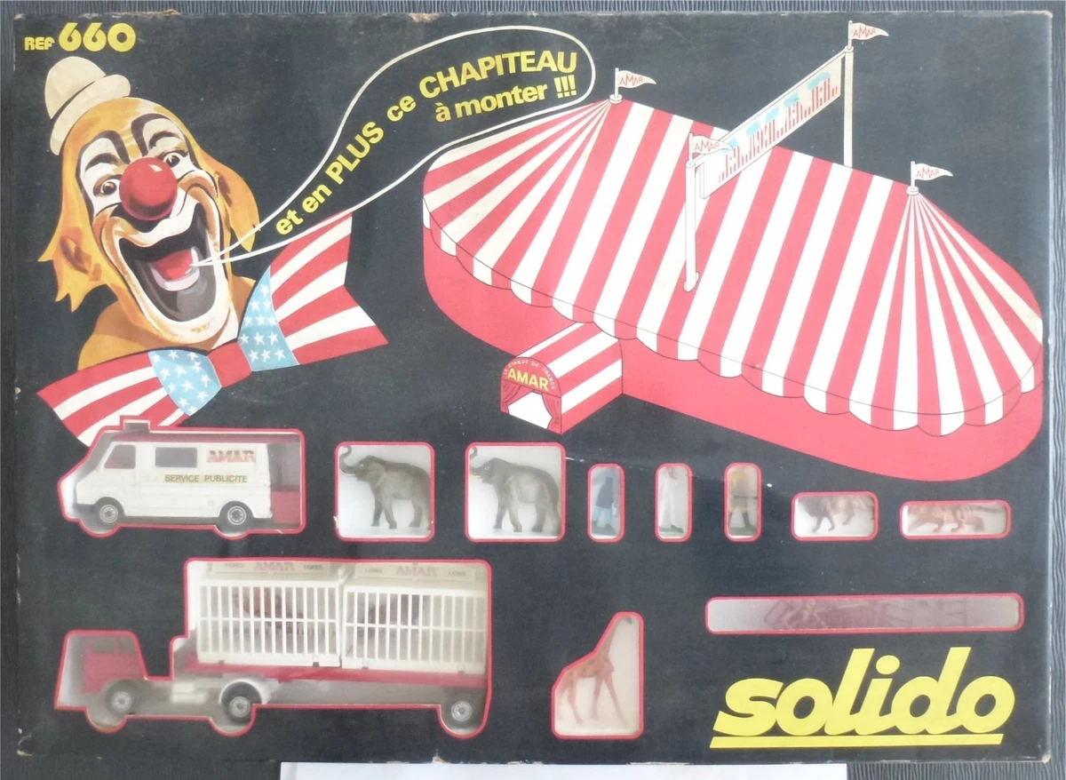 Solido - Camion Et Remorque Fardier Cirque Amar - Avec Boîtes - Occasion