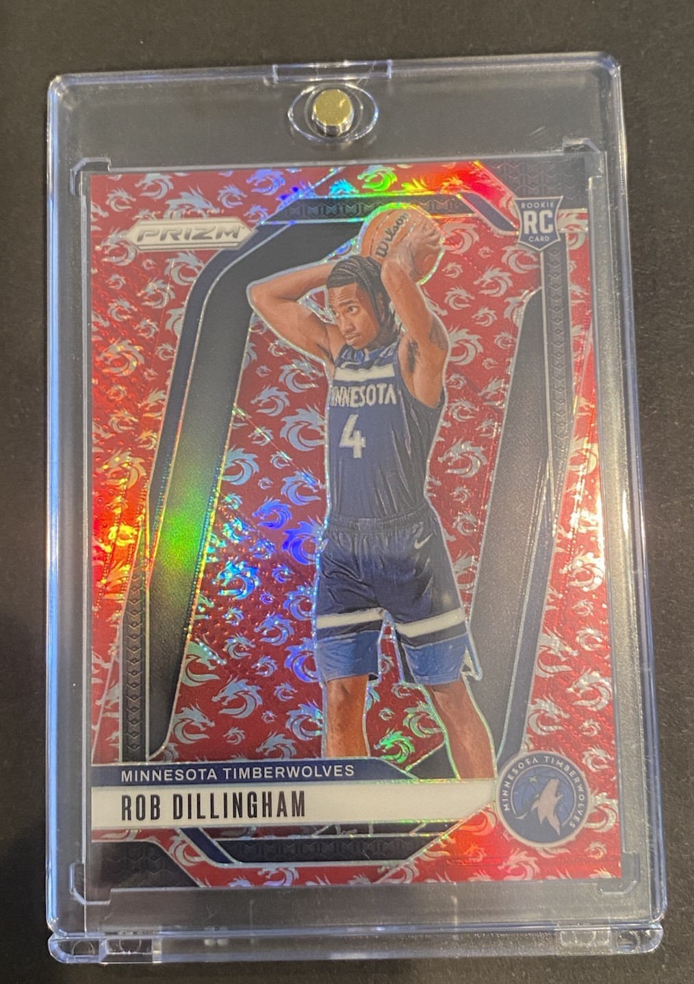 2024-25 Panini Prizm Rob Dillingham Rookie Dragon Year Prizm /88 #250 RC Wolves