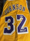 Magic Johnson Signed Los Angeles Lakers #32 Basketball Jersey BAS Authenticated