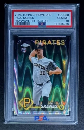 PSA 10 Paul Skenes 2024 Topps Chrome Update RayWave Refractor RC GM MINT Pirates