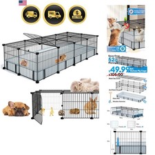 Guinea Pig Cage Playpen for 2 with Waterproof Mat 56x24x12 Indoor Outdoor