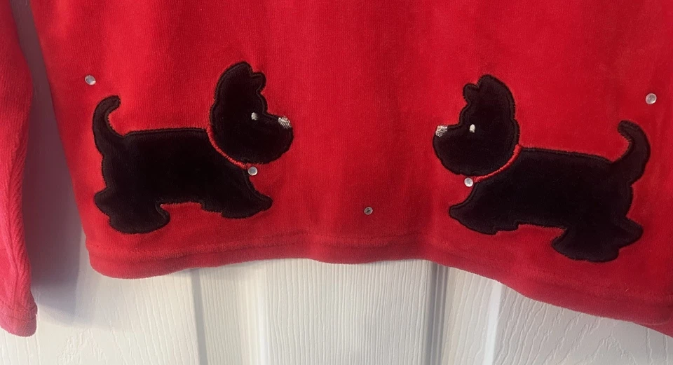 Vintage Mary Jane by Buster Brown Girls Red Velvet Top w/ Scottie Dogs Sz 6 EUC! - Image 2 of 4