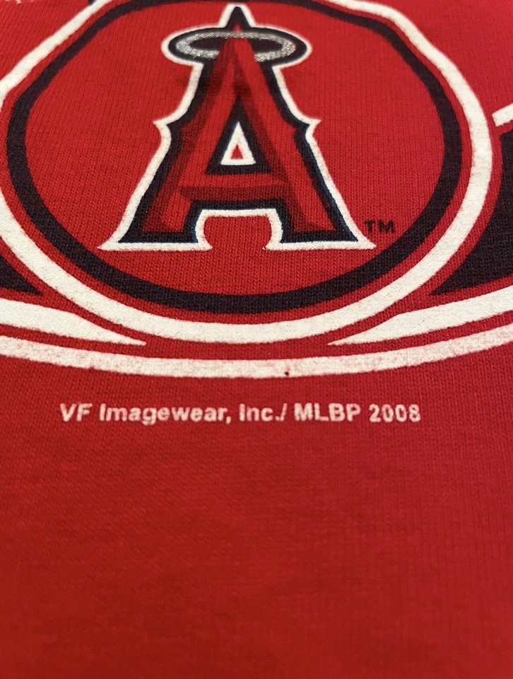 Camiseta Anaheim Angels vintage 2008 AL West Division Champs majestosa tamanho grande - Imagem 3 de 4