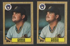 1987 Topps *** RED LINE ERROR VARIATION *** CHRIS BOSIO  #448  MINT
