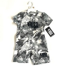 NBA Kids Sport Set Boys TODDLERS SIZE 3T Gray Splash Camo Shirt Shorts Logo NWT