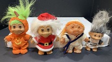 Lot of 4 Vintage 1980-90  s Russ Berrie  Dam Norfin Troll Dolls
