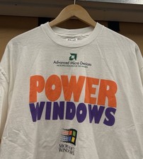 Vintage 80s 90s AMD Microsoft Windows T Shirt Size XL Tech Tee Software Promo
