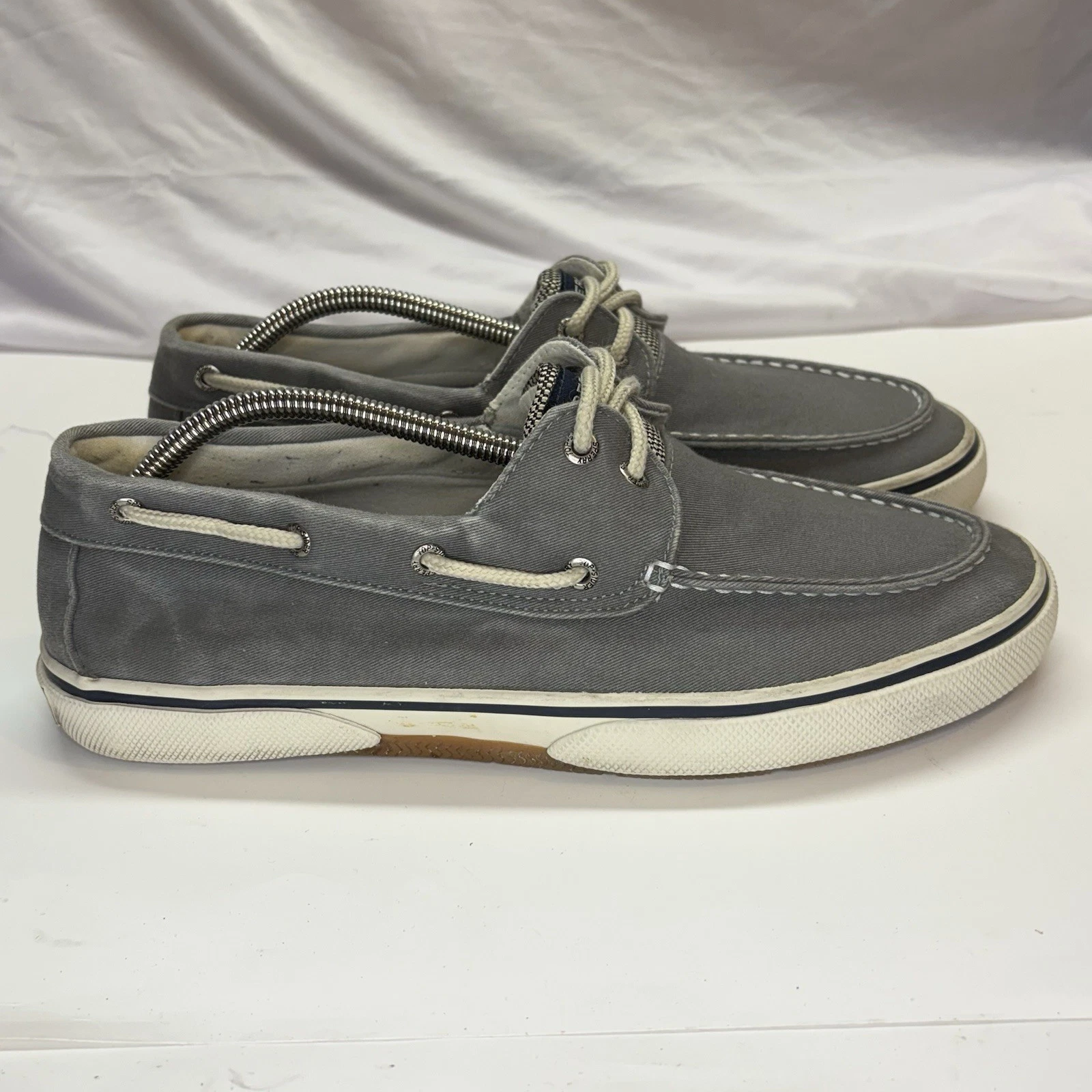 Sperry Top Sider Canvas Deck Boat Shoes Gray Men’s Size 10.5