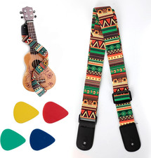 5 Pack Ukulele Straps with Endpin, Adjustable Ukulele Shoulder Straps, Ethnic St