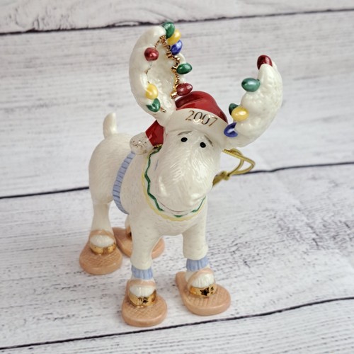 Lenox 2007 Annual Marcel Moose Ornament "Merry Mooseshoes" Schneeschuhe mit Box - Bild 6 von 19