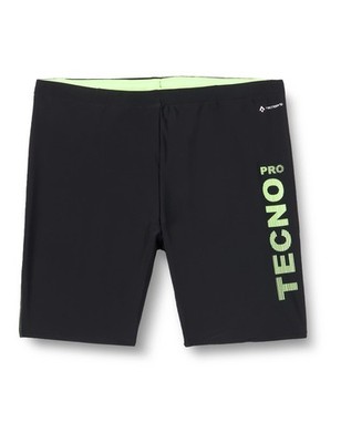 Tecnopro Men's Swim Trunks Rendy II Swim Trunks, Black/Green Lime, 8, XL