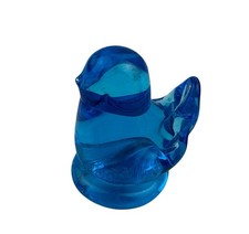 Vintage Leo Ward Glass Blue Bird of Happiness Signed Figurine 1997
