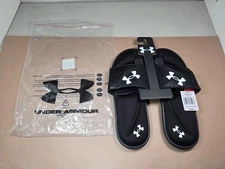 Size 13 Under Armour Ignite VI Men's Black Sandals 3022711 - 003 BLK NWT No Box