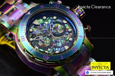 Invicta Men Coalition Forces Chronograph Abalone Dial 52mm Iridescent Watch