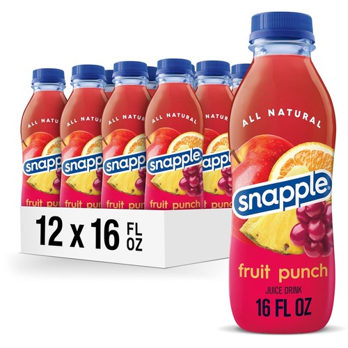 Snapple Fruit Punch Juice Drink, 16 fl oz recycled 16 Fl Oz (Pack of 12)