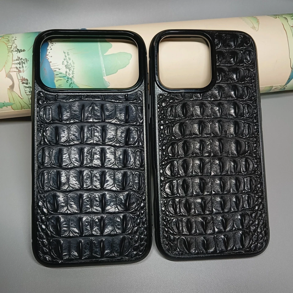 Genuine Crocodile Leather Case For iPhone 17 Pro Max Air 3D Alligator Soft Frame - Image 2 of 4