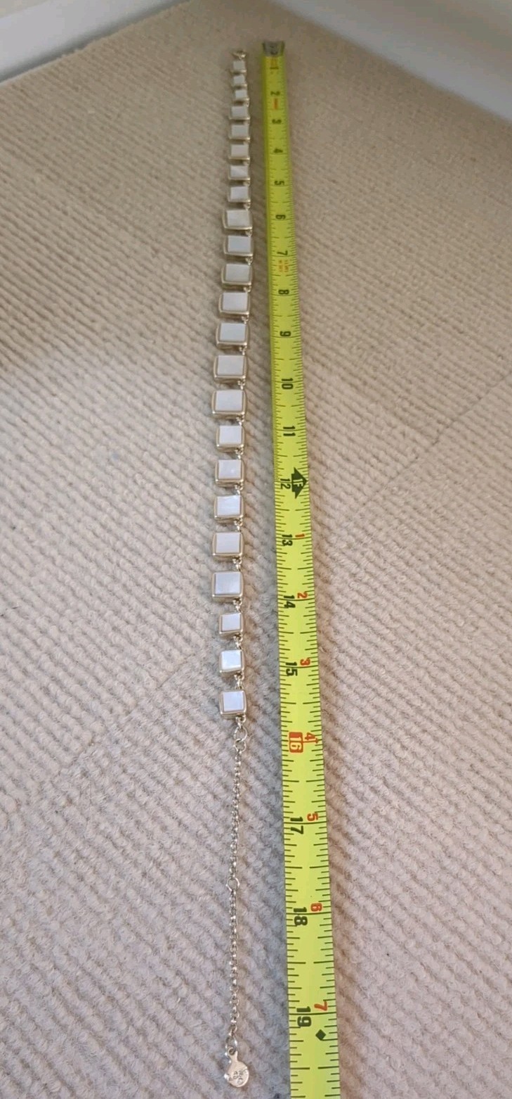 Loft gold-tone square shell statement necklace 16" - image 4