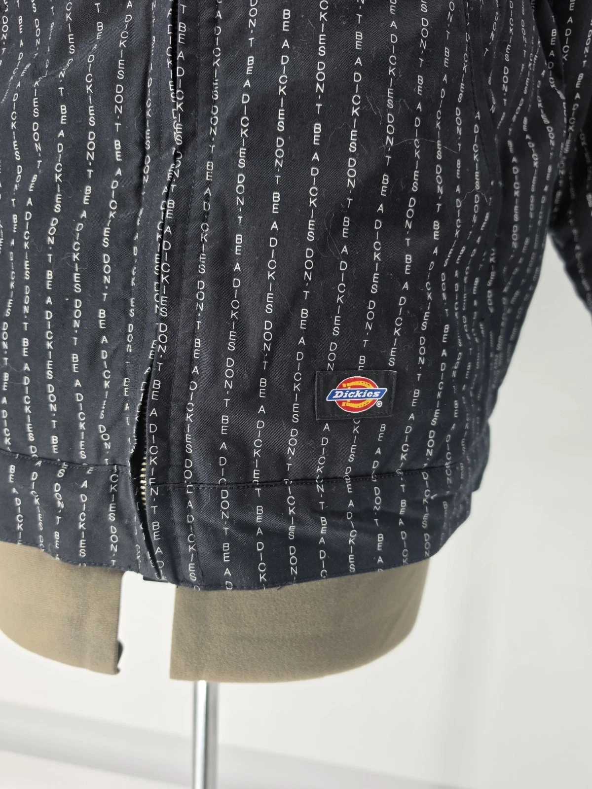 END X Dickies Men's Insulated Lined Black Pinstriped Eisenhower Jacket M Collab image 2