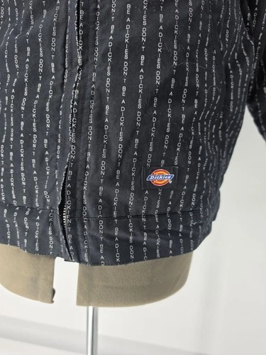 END X Dickies Men's Insulated Lined Black Pinstriped Eisenhower Jacket M Collab image 2