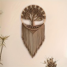 Arazzo bohémien, decorazione da parete, albero, macramè, da appendere alla