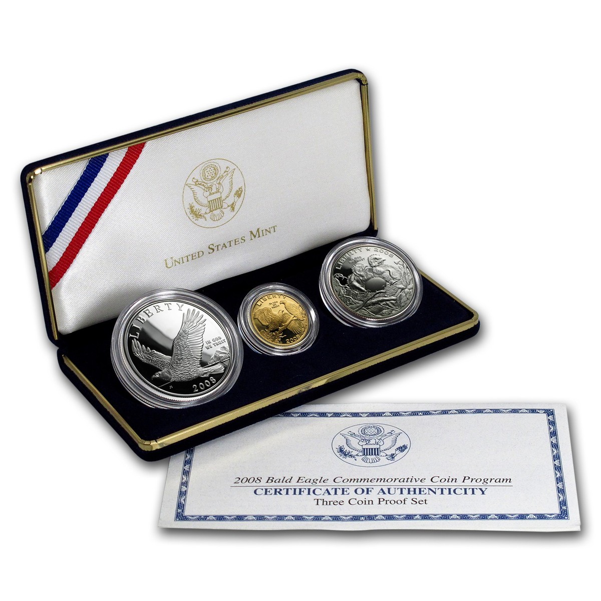 2008 3-Coin Commem Bald Eagle Proof Set (w/Box & COA) | eBay