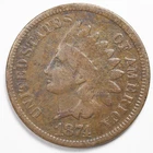 1874 Indian Head Penny Cent Good (G) Details