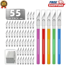 Precision Craft Knife Set – 55 Pack Hobby Knives with 50 Blades for DIY & Art