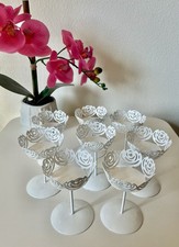 8 White Single Cupcake Dessert Stand Holder Flower Design