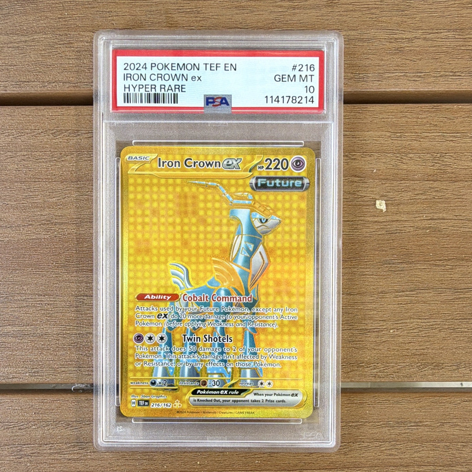 The Pokémon Company Iron Crown ex 216/162 SV05 Temporal Forces Holo ENG PSA 10