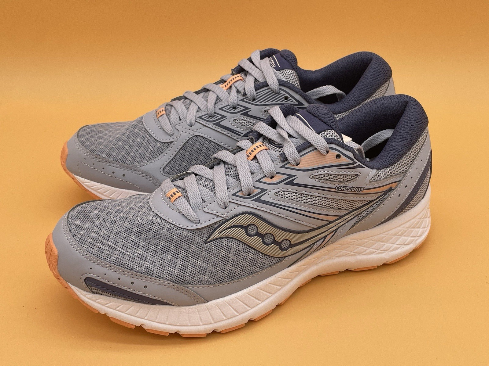 Size 10 B Saucony Women Versafoam Cohesion 13 Running Shoes Blue Mist Melon