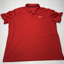 Nike Shirt Men's XL Red Dri-FIT Polo Golf Performance Athletic Short Sleeve