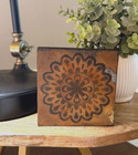Small Art Contemporary Zen Mandala Painting on Wood Panel Shelf Sitter — photo 1