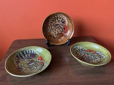 Lot of (3) Vintage 7” Turkey Serving BOWLS • Harold A. Sparling • PARV • USA 811