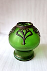 Antique Art Nouveau Carl Stölzle Austria glass vase with metal decoration c 1905