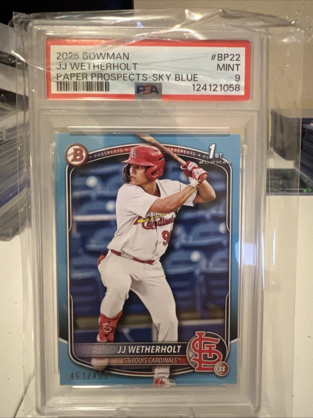 2025 Bowman - Prospects JJ Wetherholt #BP-22 Sky Blue /499 (RC)