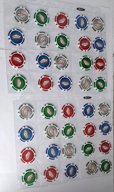 Lot of 40 Poker Chips Casino Las Vegas Nevada